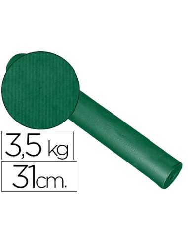 Papel de regalo kraft liso kfc bobina 31 cm 35 kg color verde