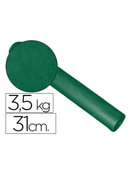 Papel de regalo kraft liso kfc bobina 31 cm 35 kg color verde