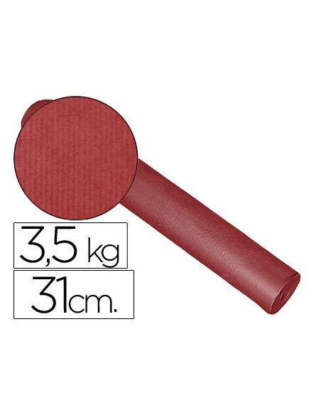 Papel de regalo kraft liso kfc bobina 31 cm 35 kg color burdeos