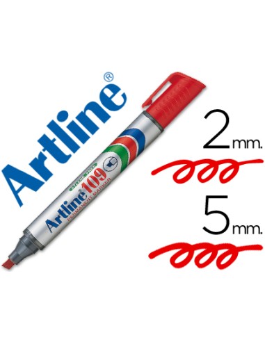 Rotulador artline marcador permanente 109 rojo punta biselada
