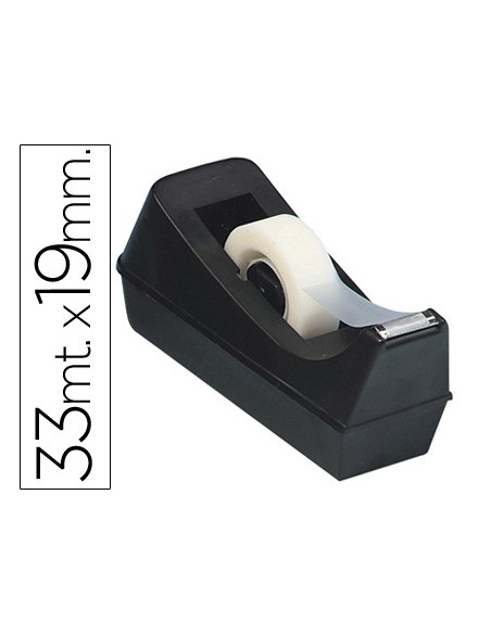 Portarrollo sobremesa q connect plastico para cinta de 33 mt color negro