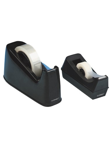 Portarrollo sobremesa q connect plastico para cinta de 33 mt color negro
