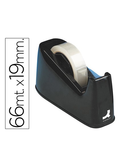 Portarrollo sobremesa q connect plastico para cintas de 33 y 66 mt color negro