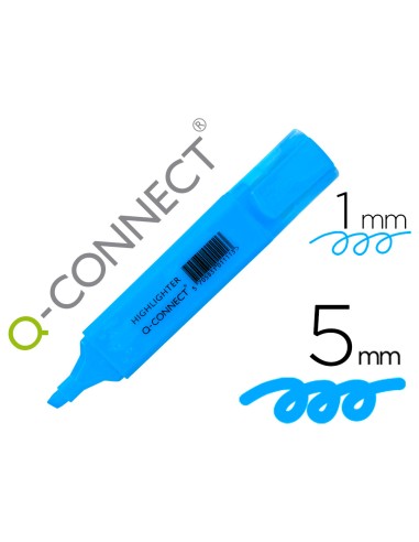 Rotulador q connect fluorescente azul punta biselada