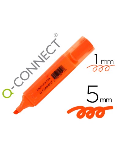 Rotulador q connect fluorescente naranja punta biselada