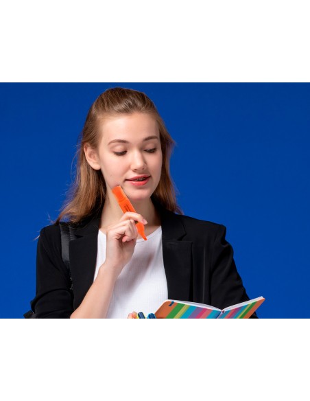 Rotulador q connect fluorescente naranja punta biselada