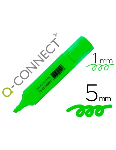 Rotulador q connect fluorescente verde punta biselada