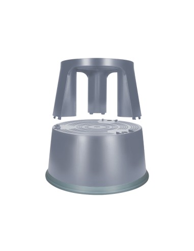 Taburete q connect ruedas retractiles tres ruedas dos niveles color gris