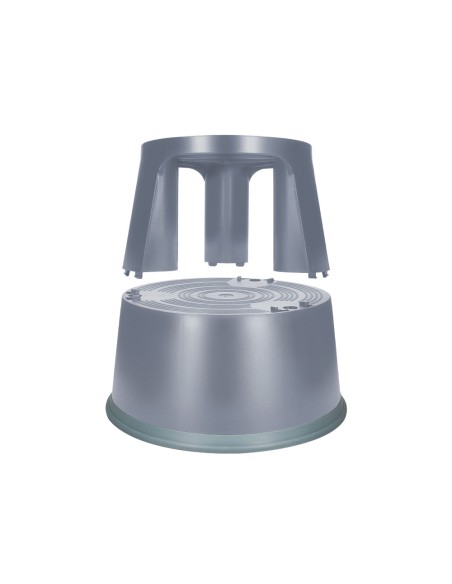 Taburete q connect ruedas retractiles tres ruedas dos niveles color gris