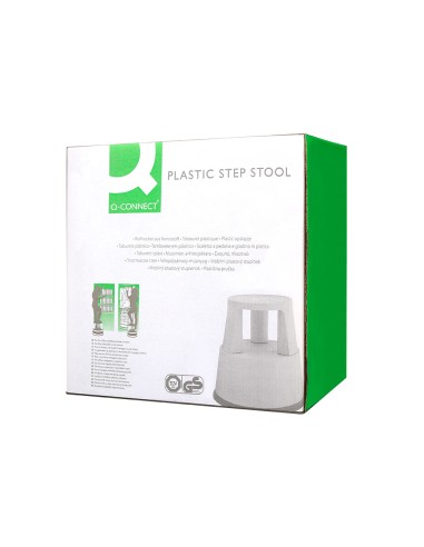 Taburete q connect ruedas retractiles tres ruedas dos niveles color gris