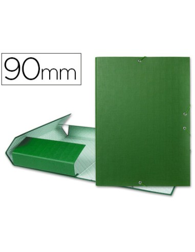 Carpeta proyectos liderpapel folio lomo 90mm carton forradoverde