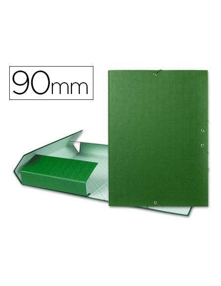 Carpeta proyectos liderpapel folio lomo 90mm carton forradoverde