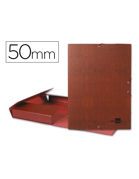 Carpeta proyectos liderpapel folio lomo 50mm carton forradocuero