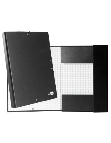 Carpeta proyectos liderpapel folio lomo 30mm carton forrado negra
