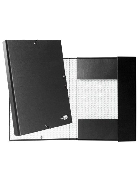 Carpeta proyectos liderpapel folio lomo 30mm carton forrado negra