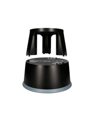 Taburete q connect ruedas retractiles tres ruedas dos niveles color negro