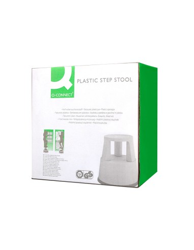 Taburete q connect ruedas retractiles tres ruedas dos niveles color negro