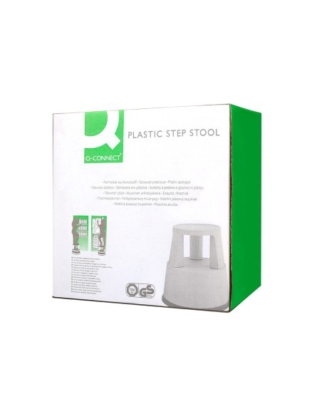 Taburete q connect ruedas retractiles tres ruedas dos niveles color negro