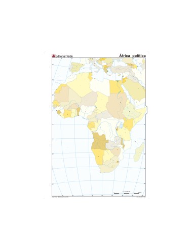 Mapa mudo color din a4 africa politico