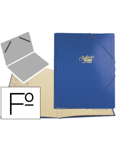 Carpeta clasificador carton compacto saro folio azul 12 departamentos