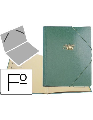 Carpeta clasificador carton compacto saro folio verde 12 departamentos