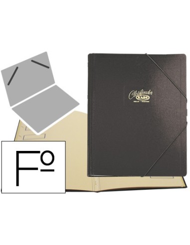 Carpeta clasificador carton compacto saro folio negra 12 departamentos