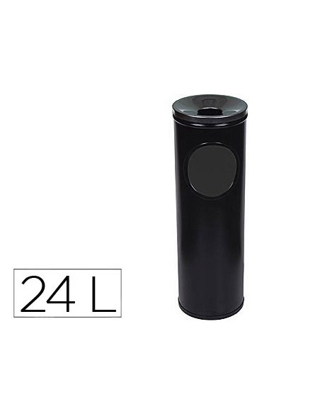 Cenicero papelera redondo 401 negro metalico 66x215 cm