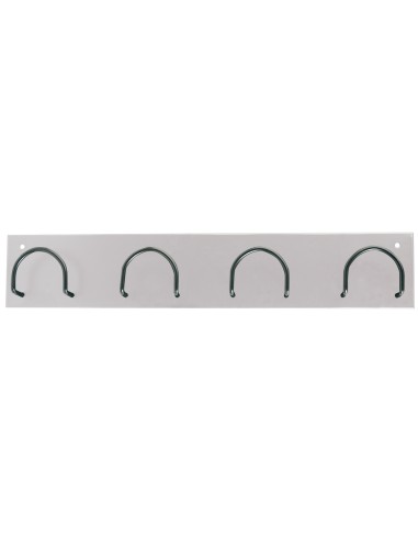 Perchero metalico 611 pared 4 colgadores color blanco 55x10x5 cm