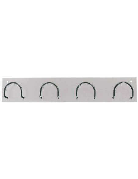 Perchero metalico 611 pared 4 colgadores color blanco 55x10x5 cm