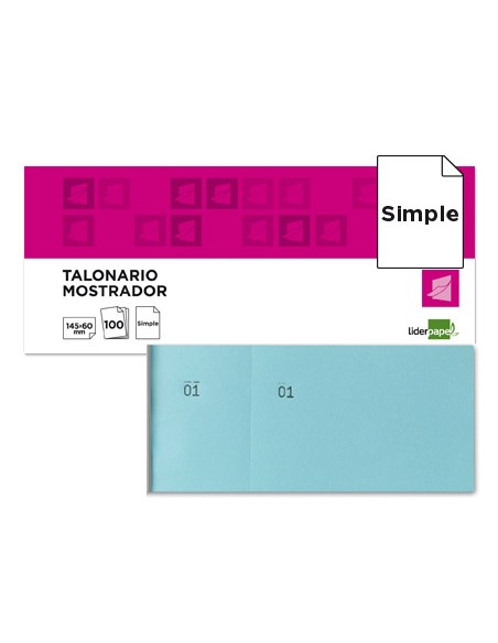 Talonario liderpapel mostrador 60x145 mm tl03 celeste con matriz