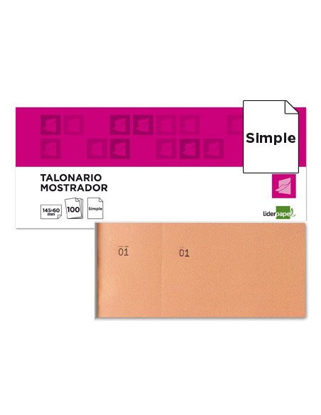 Talonario liderpapel mostrador 60x145 mm tl04 naranja con matriz