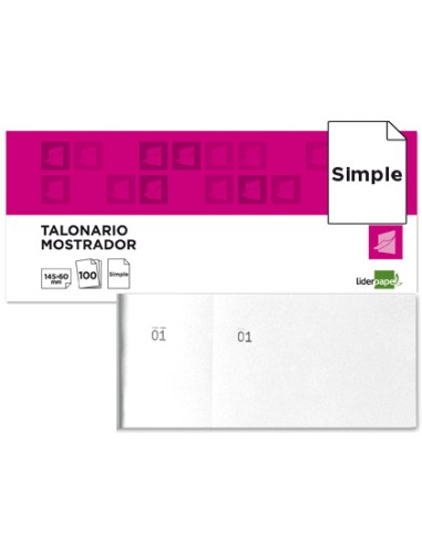 Talonario liderpapel mostrador 60x145 mm tl02 blanco con matriz