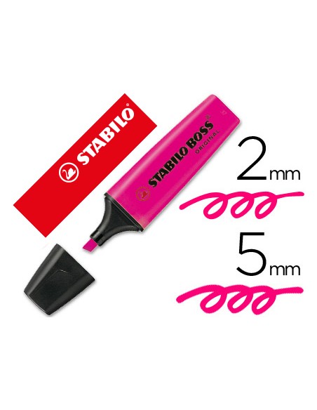 Rotulador stabilo boss fluorescente 70 rosa