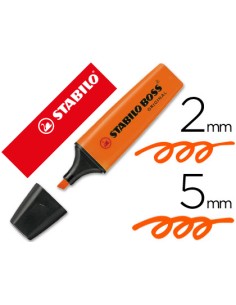 Rotulador stabilo boss fluorescente 70 naranja