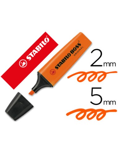 Rotulador stabilo boss fluorescente 70 naranja