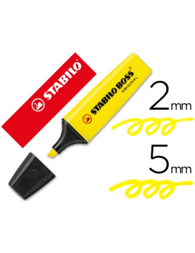 Rotulador stabilo boss fluorescente 70 amarillo