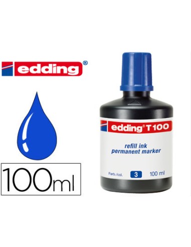 Tinta rotulador edding t 100 azul frasco de 100 ml