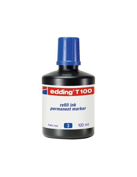 Tinta rotulador edding t 100 azul frasco de 100 ml