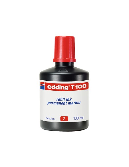 Tinta rotulador edding t 100 rojo frasco de 100 ml