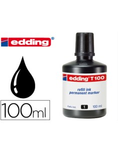 Tinta rotulador edding t 100 negro frasco de 100 ml