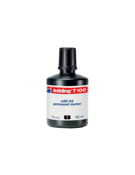 Tinta rotulador edding t 100 negro frasco de 100 ml