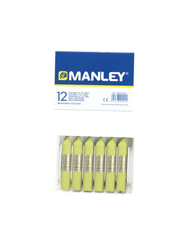 Lapices cera manley unicolor verde amarillento n22 caja de12 unidades