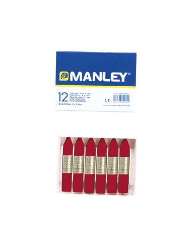 Lapices cera manley unicolor carmin n10 caja de 12 unidades