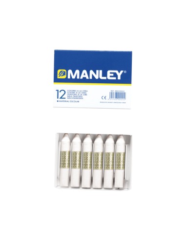 Lapices cera manley unicolor blanco n1 caja de 12 unidades