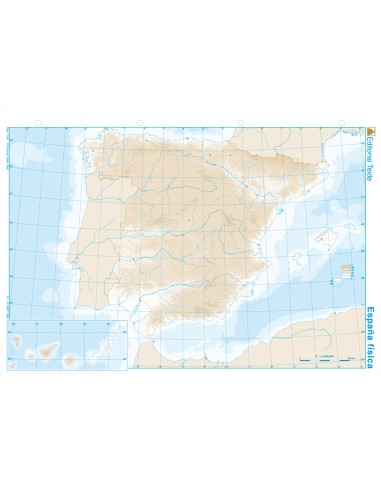 Mapa mudo b n din a4 espana fisico
