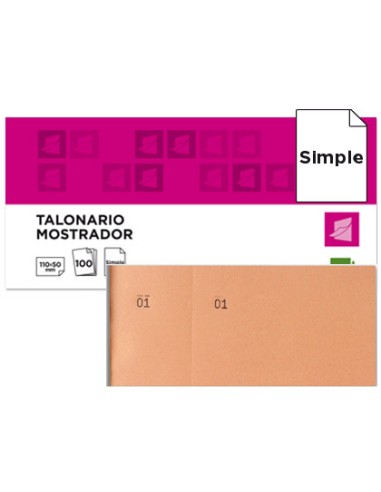 Talonario liderpapel mostrador 50x110 mm tl10 naranja con matriz