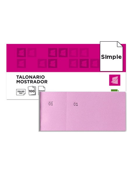 Talonario liderpapel mostrador 50x110 mm tl11 rosa con matriz