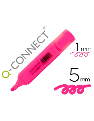 Rotulador q connect fluorescente rosa punta biselada