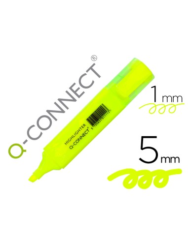 Rotulador q connect fluorescente amarillo punta biselada