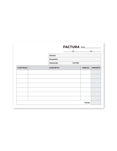 Talonario liderpapel facturas 8º original y copia t247 apaisado sin iva